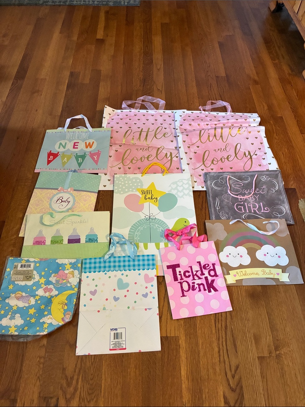 Bundle of baby gift bags